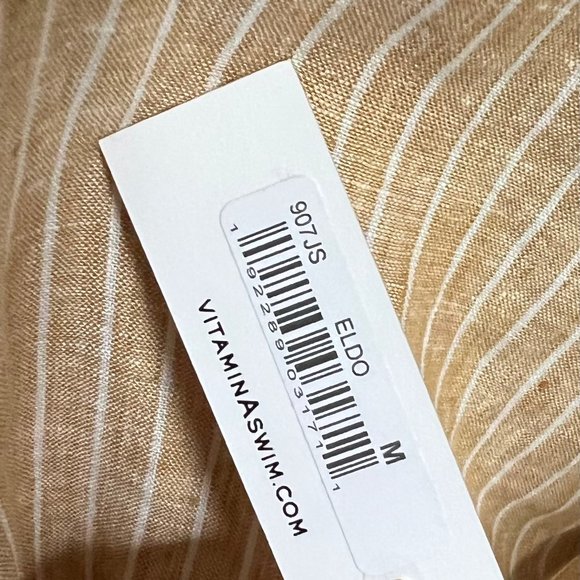 Vitamin A Striped Linen Romper - Picture 4 of 4